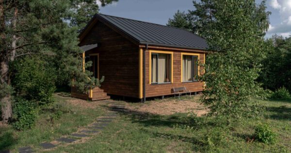 Get Lost Cabins  geltonasis namelis Lazdijų rajone