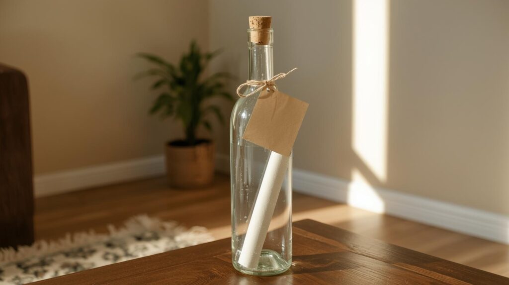 dovanų kuponas butelyje