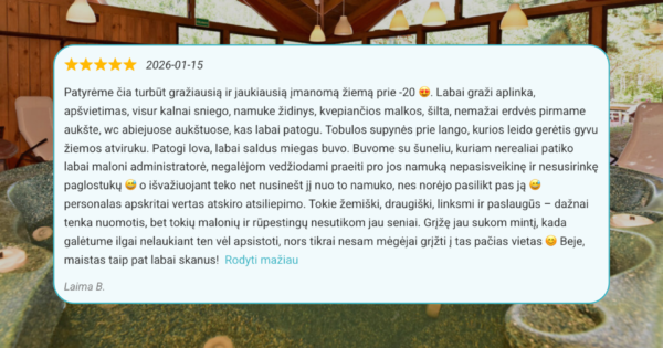 Rąstinis namelis dviems Aerodream atsiliepimai