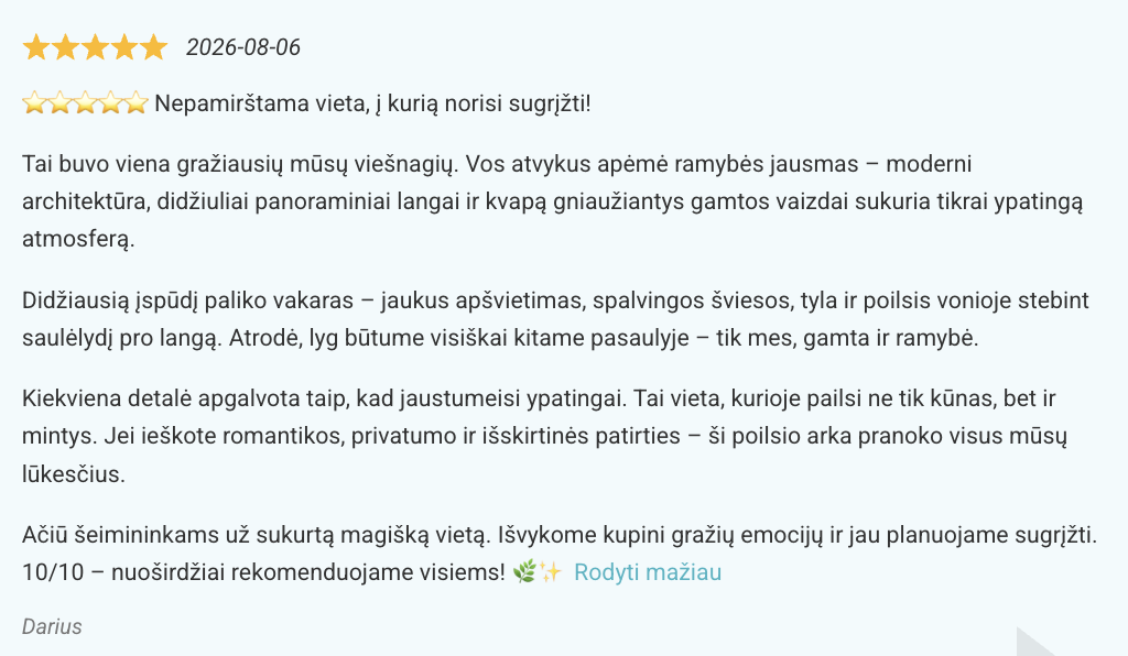 Poilsio Arka atsiliepimai Poilsio Arka atsiliepimai
