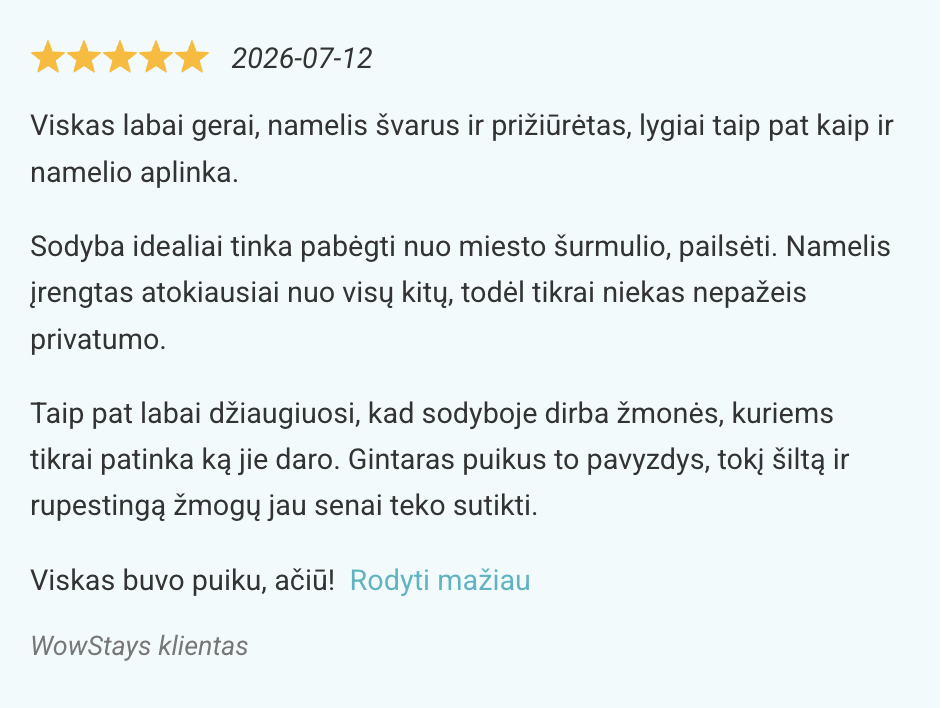 Vienkiemio Oazė atsiliepimai Vienkiemio Oazė atsiliepimai